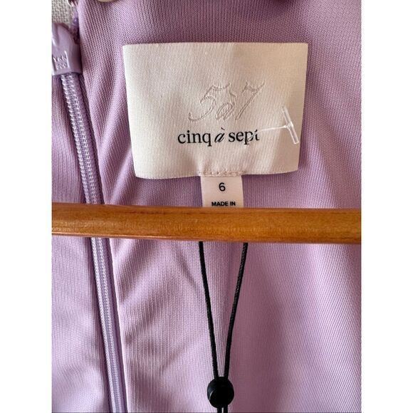 NWT Cinq a Sept Janis Square Neck Pale Iris Midi Dress Size 6 - Picture 3 of 8